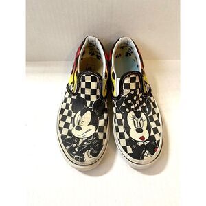 Vans X Disney‎ Classic SlipOn Mickey & Minnie Checker Flame Sneaker Y 3.0 Kids